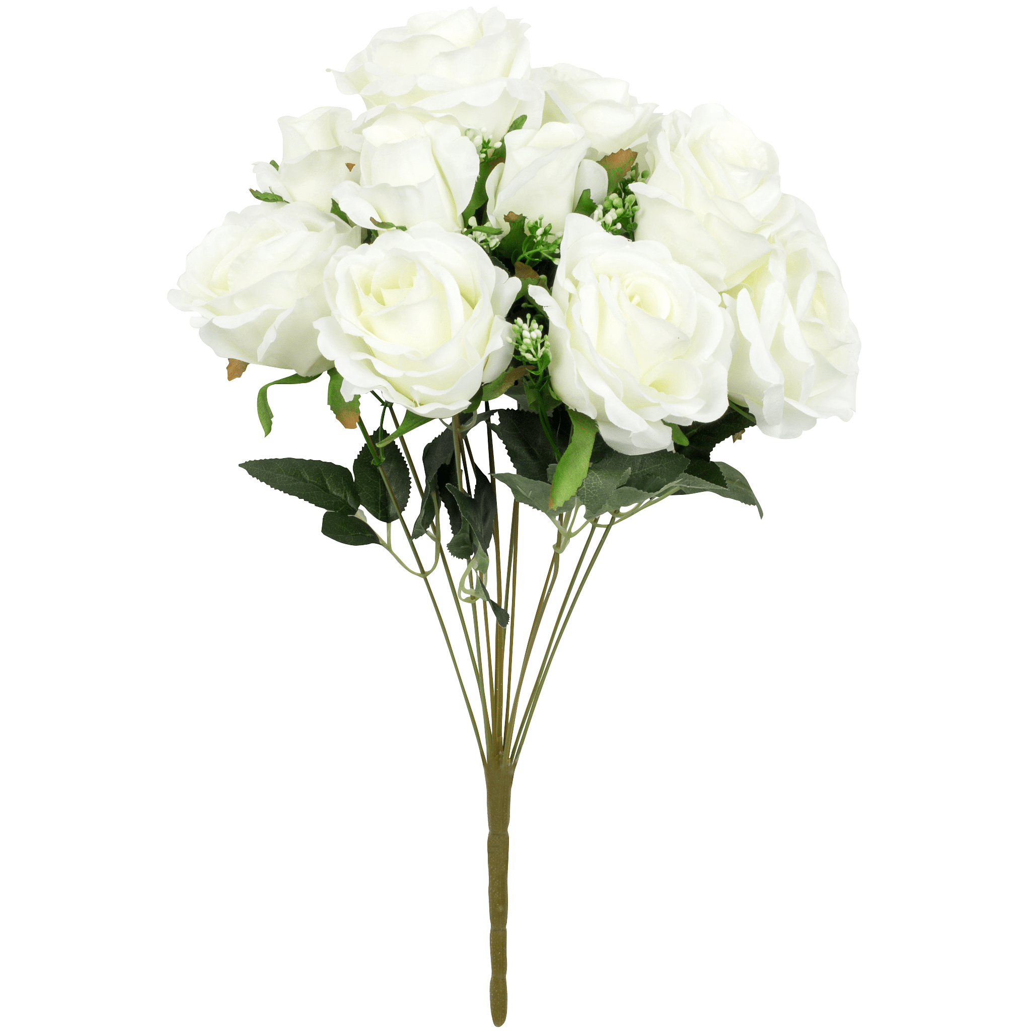 Silk Rose Bush 12 heads – White | Rental Silk Rose Bush 12 heads – White | Rental