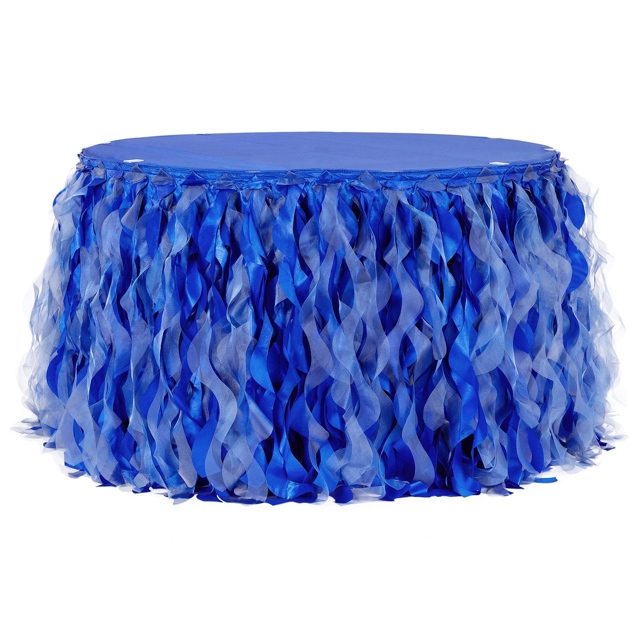 Curly Willow 14ft Table Skirt – Royal Blue | Rental Curly Willow 14ft Table Skirt – Royal Blue | Rental