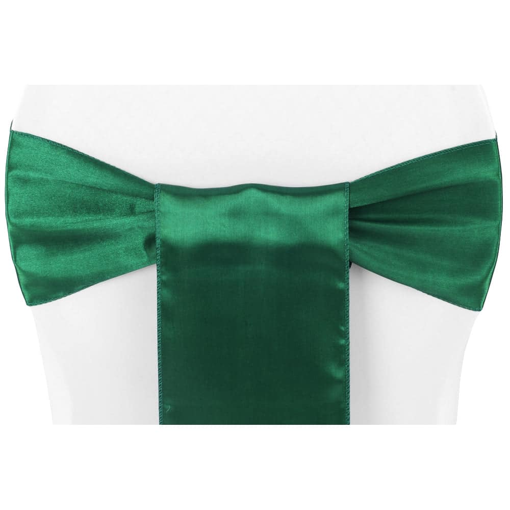 Standard Satin Chair Sash – Emerald Green | Rental