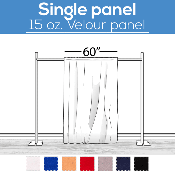 15 oz. Inherently Fire Retardant Polyester Velour – Sewn Drape Panel 60″ Wide w/ 4″ Rod Pockets – 12ft | Rental 15 oz. Inherently Fire Retardant Polyester Velour – Sewn Drape Panel 60″ Wide w/ 4″ Rod Pockets – 12ft | Rental