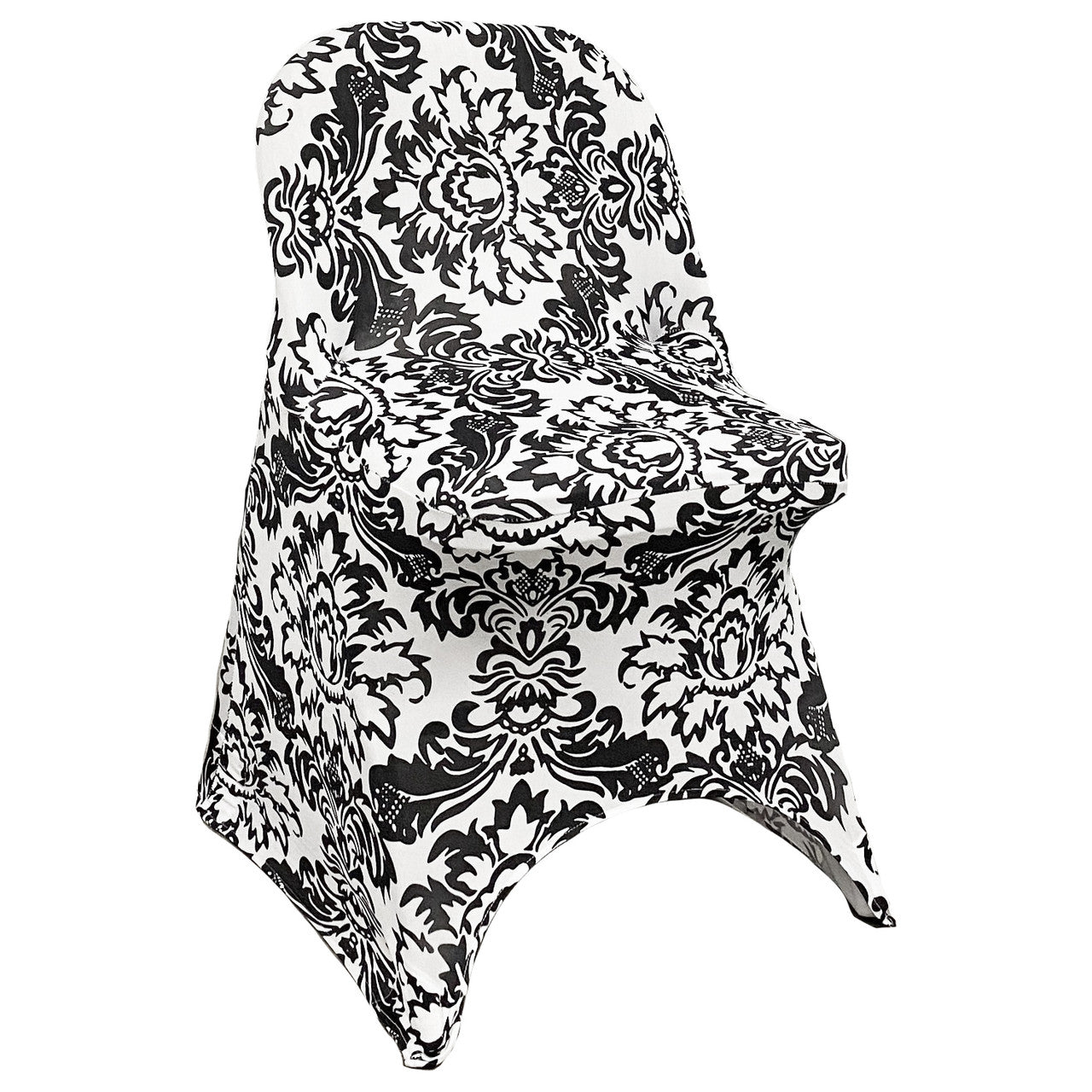 Print Spandex Folding Chair Cover in Damask | Rental Print Spandex Folding Chair Cover in Damask | Rental