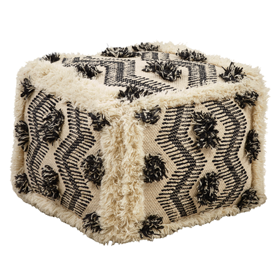 PU319 Fringe Zig Zag Pouf | Rental