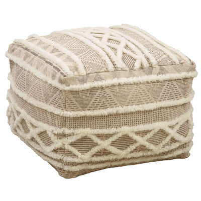 PU322 Printed And Embroidered Pouf | Rental