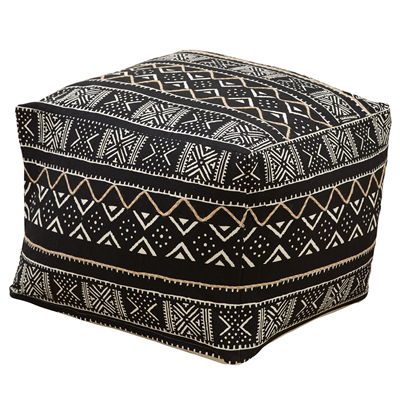PU661 Mudcloth Pouf | Rental