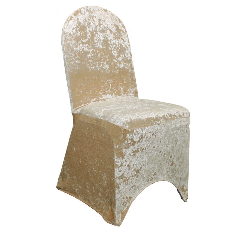 Velvet Spandex Banquet Chair Cover Champagne | Rental