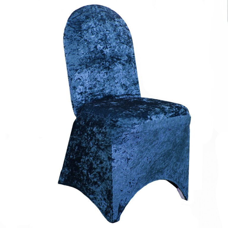 Velvet Spandex Banquet Chair Cover Navy Blue | Rental