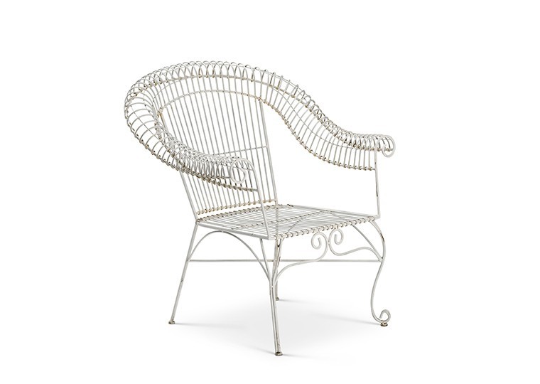 Vintage White Metal Chair | Rental