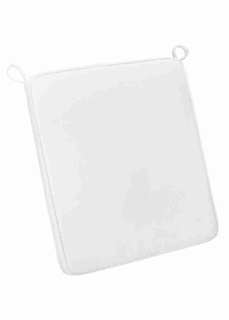 White 1.5″ Thick Bamboo Folding Chair Cushion | Rental